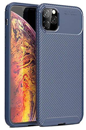 CPT50 iPhone 11 Pro Max Kılıf Auto Focus Karbon Kapak - Lacivert