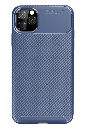 CPT50 iPhone 11 Pro Max Kılıf Auto Focus Karbon Kapak - Lacivert