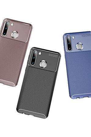 CPT50 Samsung Galaxy A21 Kılıf Auto Focus Karbon Kapak - Lacivert
