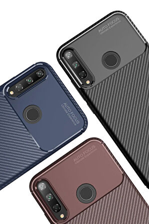 CPT50 Huawei P40 Lite E Kılıf Auto Focus Karbon Kapak - Siyah