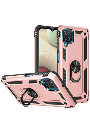 CPT50 Samsung Galaxy A22 Kılıf Sofya Yüzüklü Silikon Kapak - Rose