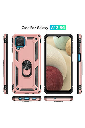 CPT50 Samsung Galaxy A22 Kılıf Sofya Yüzüklü Silikon Kapak - Rose