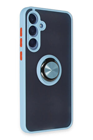 CPT50 Samsung Galaxy A25 5G Kılıf Montreal Yüzüklü Silikon Kapak - Buz Mavi