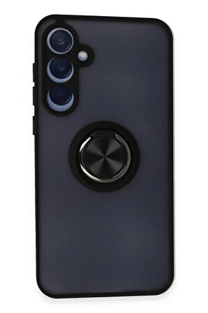 CPT50 Samsung Galaxy A55 5G Kılıf Montreal Yüzüklü Silikon Kapak - Siyah