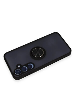 CPT50 Samsung Galaxy A55 5G Kılıf Montreal Yüzüklü Silikon Kapak - Siyah