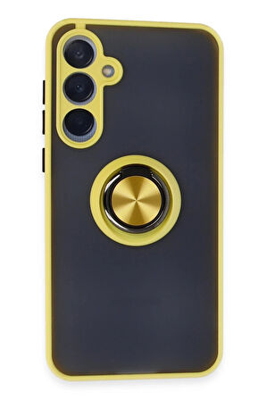CPT50 Samsung Galaxy A55 5G Kılıf Montreal Yüzüklü Silikon Kapak - Sarı