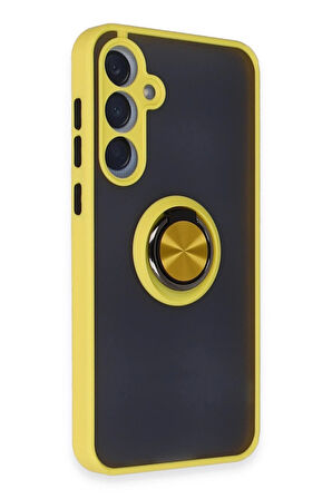 CPT50 Samsung Galaxy A55 5G Kılıf Montreal Yüzüklü Silikon Kapak - Sarı