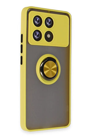 CPT50 Xiaomi Poco X6 Pro Kılıf Montreal Yüzüklü Silikon Kapak - Sarı