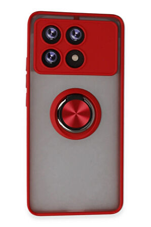 CPT50 Xiaomi Poco X6 Pro Kılıf Montreal Yüzüklü Silikon Kapak - Kırmızı