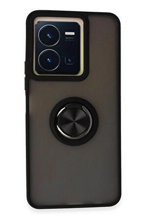 CPT50 Vivo Y36 Kılıf Montreal Yüzüklü Silikon Kapak - Siyah