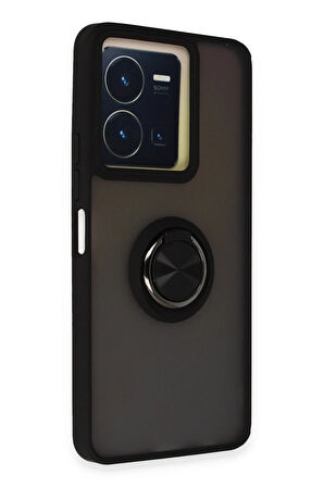 CPT50 Vivo Y36 Kılıf Montreal Yüzüklü Silikon Kapak - Siyah