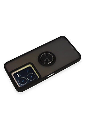 CPT50 Vivo Y36 Kılıf Montreal Yüzüklü Silikon Kapak - Siyah
