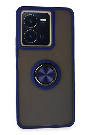 CPT50 Vivo Y36 Kılıf Montreal Yüzüklü Silikon Kapak - Lacivert