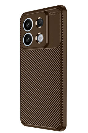 CPT50 Xiaomi Redmi Note 13 Pro 4G Kılıf Auto Focus Karbon Kapak - Kahverengi