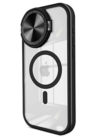 CPT50 iPhone 15 Pro Max Kılıf Teleskop Lens Magsafe Silikon Kapak - Siyah