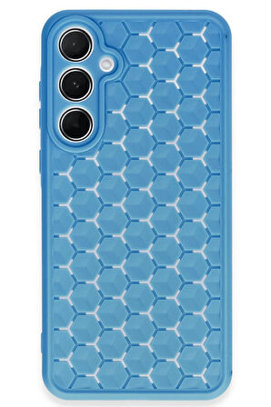 CPT50 Samsung Galaxy A55 5G Kılıf Petek Silikon Kapak - Mavi