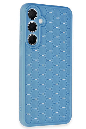 CPT50 Samsung Galaxy A55 5G Kılıf Petek Silikon Kapak - Mavi