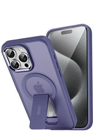 CPT50 iPhone 14 Pro Tork Magsafe Standlı Kapak - Derin Mor