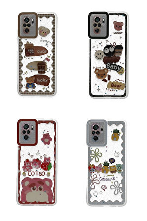CPT50 Xiaomi Redmi Note 10 Pro Kılıf Sweet Desenli Silikon Kapak - Şeffaf