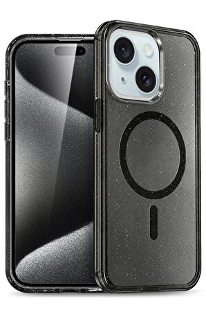 CPT50 iPhone 15 Plus Kılıf Star Magsafe Kapak - Siyah