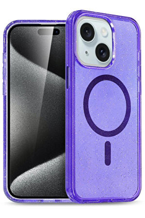 CPT50 iPhone 15 Plus Kılıf Star Magsafe Kapak - Mor