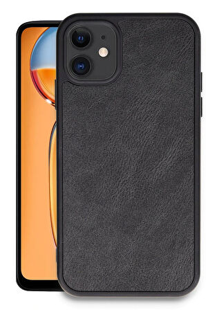 CPT50 iPhone 11 Kılıf Aras Deri Kapak - Siyah