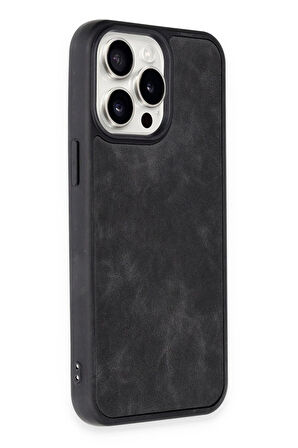 CPT50 iPhone 14 Pro Kılıf Aras Deri Kapak - Siyah