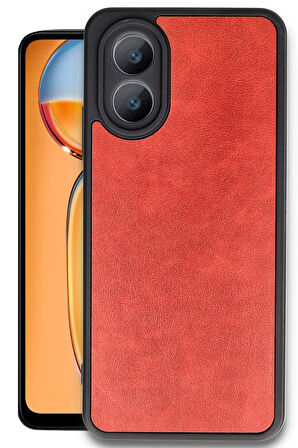 CPT50 Oppo A38 Kılıf Aras Deri Kapak - Kırmızı