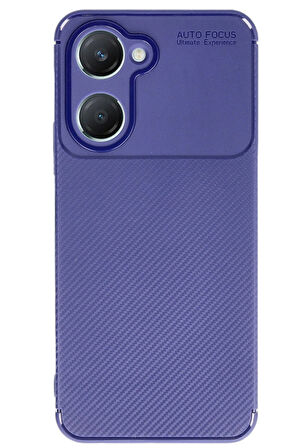 CPT50 Vivo Y18 Kılıf Auto Focus Karbon Kapak - Lacivert