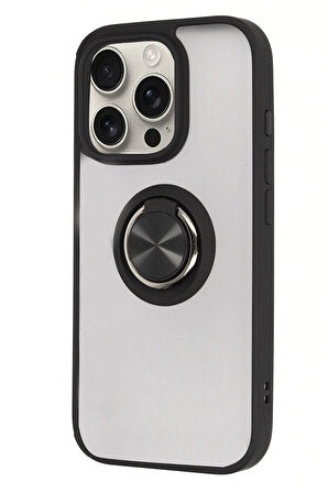 CPT50 iPhone 16 Pro Kılıf Montreal Yüzüklü Silikon Kapak - Siyah