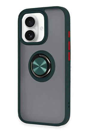 CPT50 iPhone 16 Kılıf Montreal Yüzüklü Silikon Kapak - Yeşil