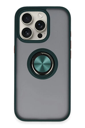 CPT50 iPhone 16 Pro Kılıf Montreal Yüzüklü Silikon Kapak - Yeşil