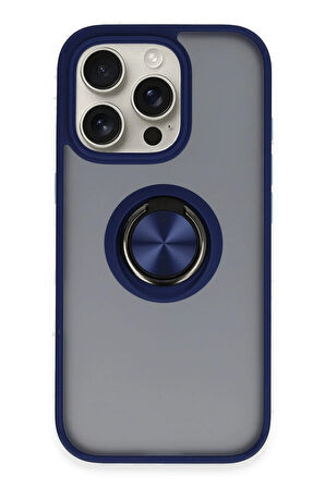 CPT50 iPhone 16 Pro Max Kılıf Montreal Yüzüklü Silikon Kapak - Lacivert
