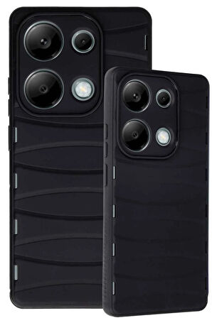 CPT50 Xiaomi Redmi Note 13 Pro 4G Kılıf Bibercas Silikon Kapak - Siyah