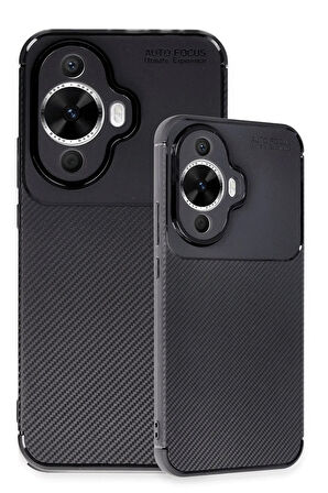 CPT50 Huawei Nova 12S Kılıf Auto Focus Karbon Kapak - Siyah