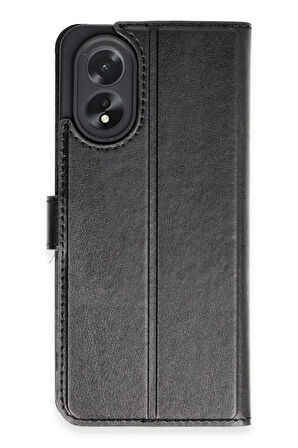 CPT50 Oppo A38 Kılıf Trend S Plus Kapaklı Kılıf - Siyah