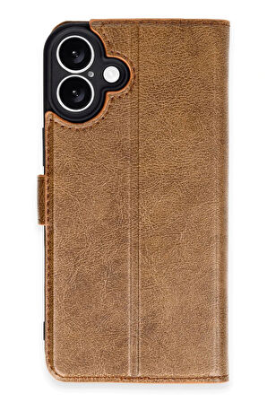 CPT50 iPhone 16 Kılıf Trend S Plus Kapaklı Kılıf - Taba