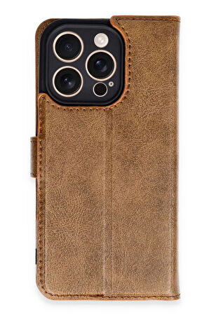 CPT50 iPhone 16 Pro Kılıf Trend S Plus Kapaklı Kılıf - Taba