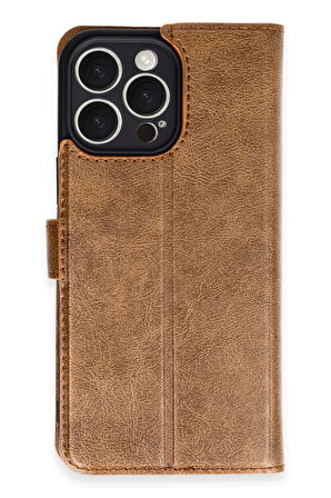 CPT50 iPhone 16 Pro Max Kılıf Trend S Plus Kapaklı Kılıf - Taba