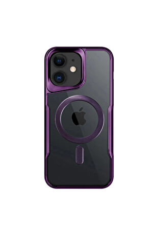 CPT50 iPhone 12 Kılıf Boyi Magsafe Silikon Kapak - Derin Mor