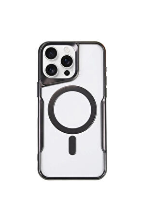 CPT50 iPhone 15 Pro Kılıf Boyi Magsafe Silikon Kapak - Siyah
