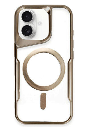 CPT50 iPhone 16 Plus Kılıf Boyi Magsafe Silikon Kapak - Kahverengi