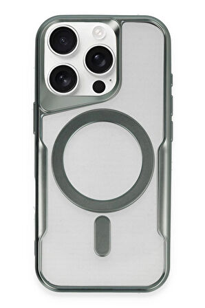 CPT50 iPhone 16 Pro Kılıf Boyi Magsafe Silikon Kapak - Yeşil