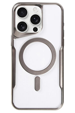 CPT50 iPhone 16 Pro Max Kılıf Boyi Magsafe Silikon Kapak - Titan Gri