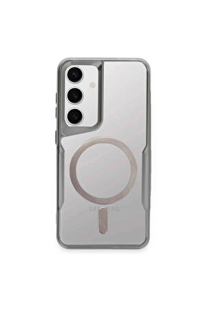 CPT50 Samsung Galaxy S24 Kılıf Boyi Magsafe Silikon Kapak - Gümüş