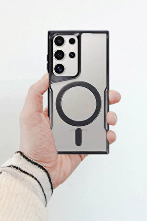 CPT50 Samsung Galaxy S24 Kılıf Boyi Magsafe Silikon Kapak - Kahverengi