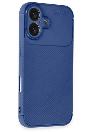 CPT50 iPhone 16 Kılıf Auto Focus Karbon Kapak - Lacivert