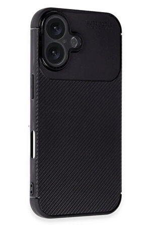 CPT50 iPhone 16 Plus Kılıf Auto Focus Karbon Kapak - Siyah
