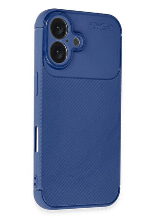 CPT50 iPhone 16 Plus Kılıf Auto Focus Karbon Kapak - Lacivert