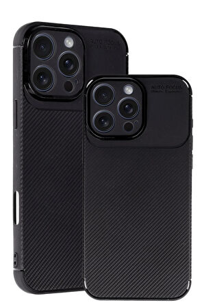 CPT50 iPhone 16 Pro Kılıf Auto Focus Karbon Kapak - Siyah